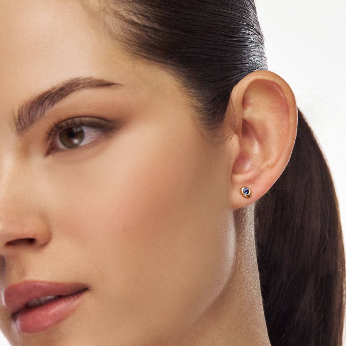 Oval Birthstone Stud- Gold-4 product photo