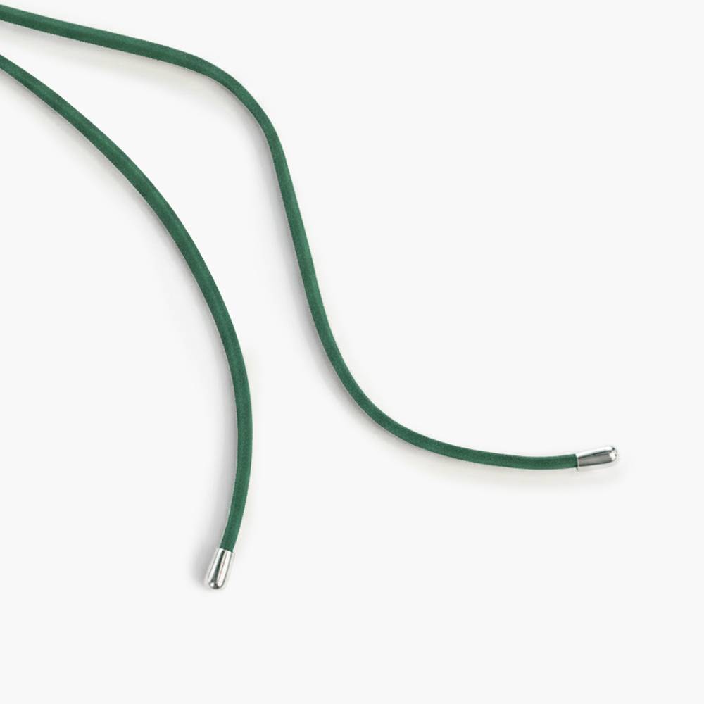 Matcha Green Bubble Initial Necklace - Silver-3 product photo