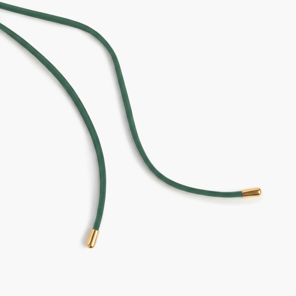 Matcha Green Bubble Initial Necklace with Diamond - Gold Vermeil-3 product photo