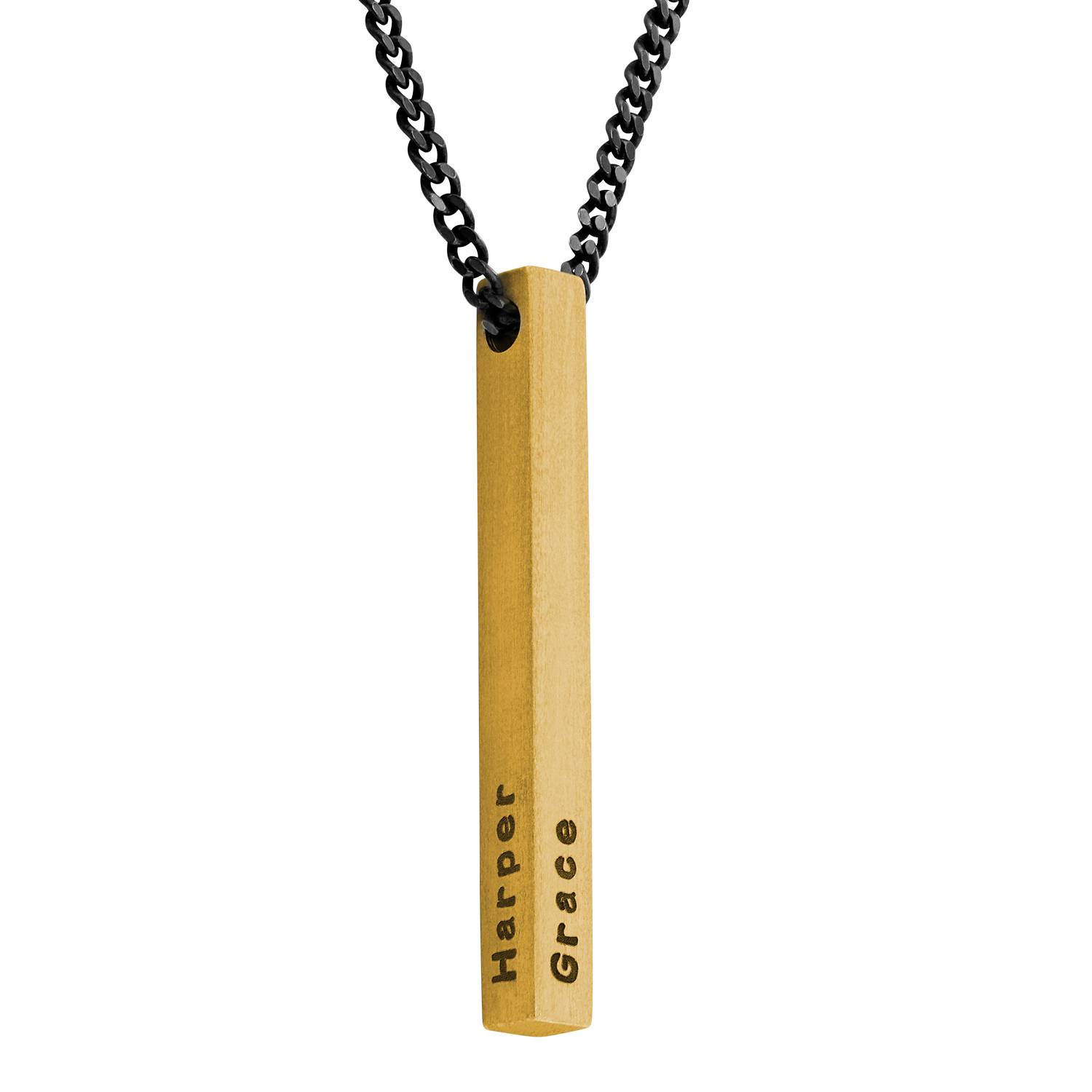 Men 3D Bar Necklace in Gold-2 product photo