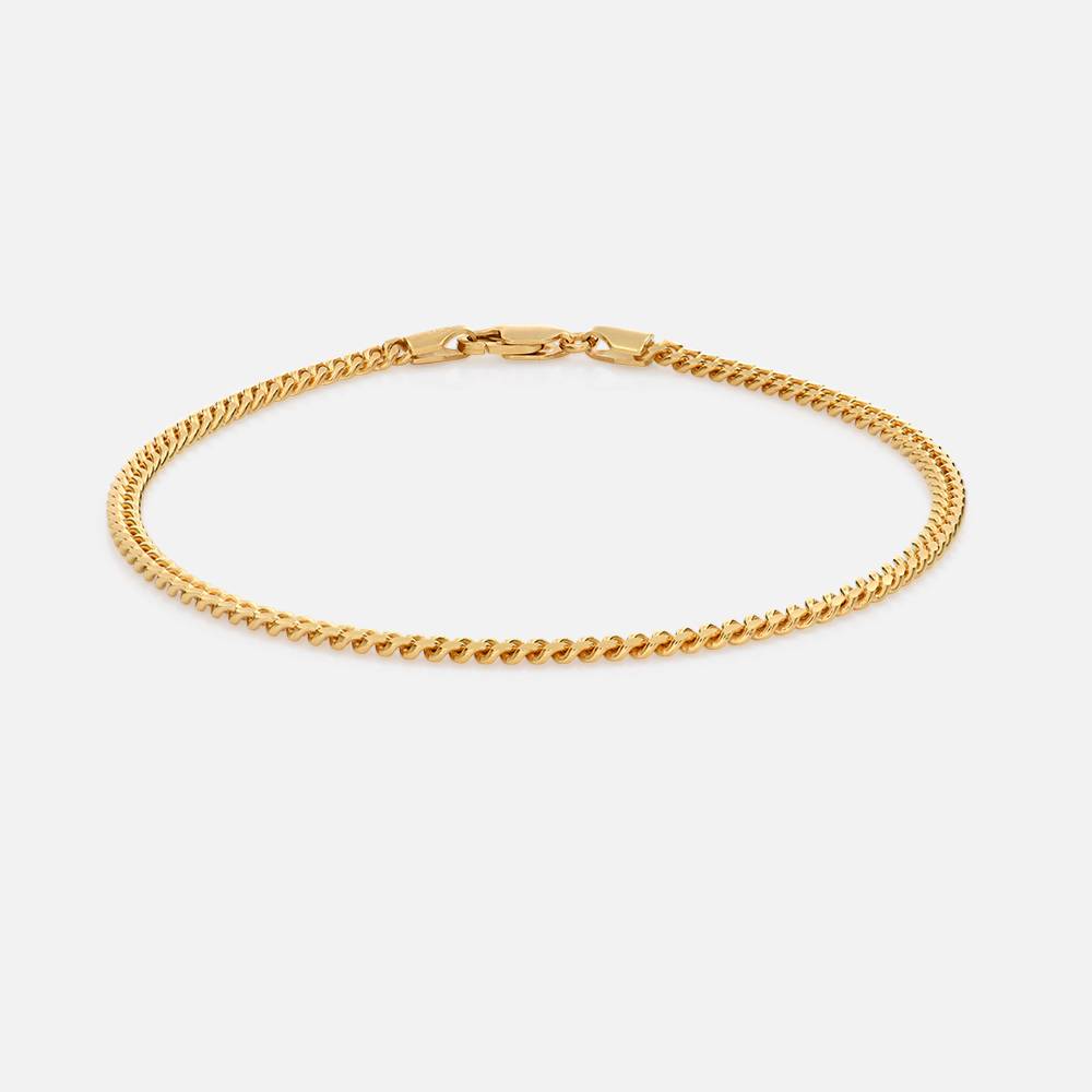 Cuban Chain Bracelet  - 3 mm - Gold Plated-1 product photo