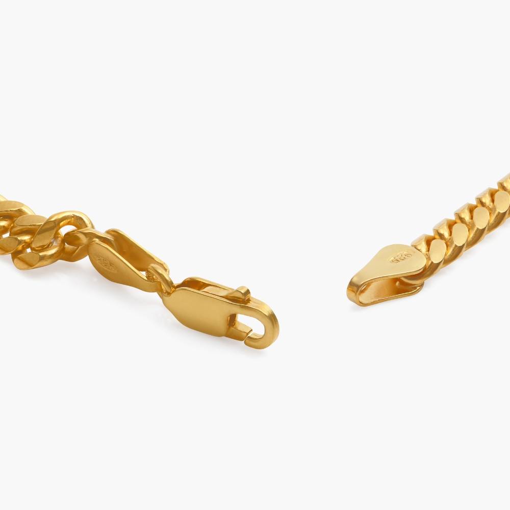 Cuban Chain Bracelet  - 3 mm - Gold Plated-2 product photo