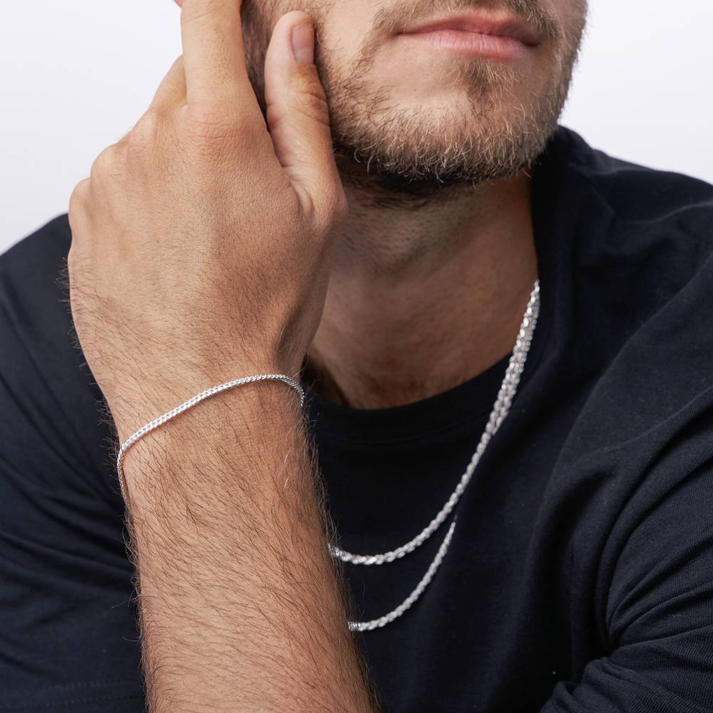Cuban Chain Bracelet - 3 mm - Stainless Steel-2 product photo