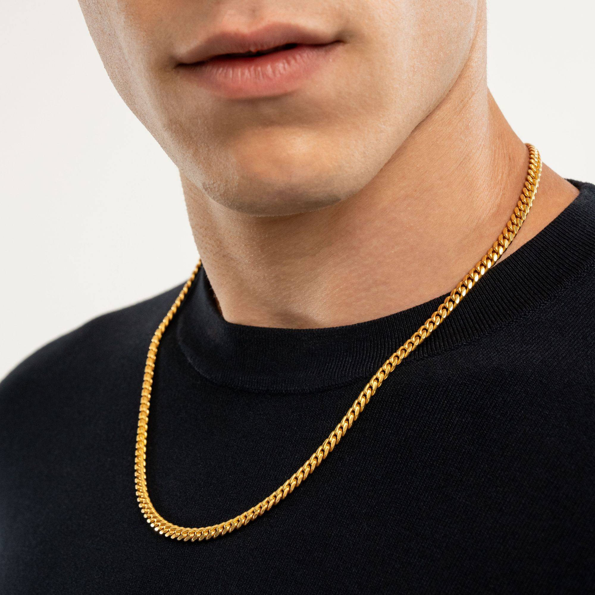 OAK & LUNA-Cuban Chain Necklace with Tags 22" (Gold) 5mm-7 product photo