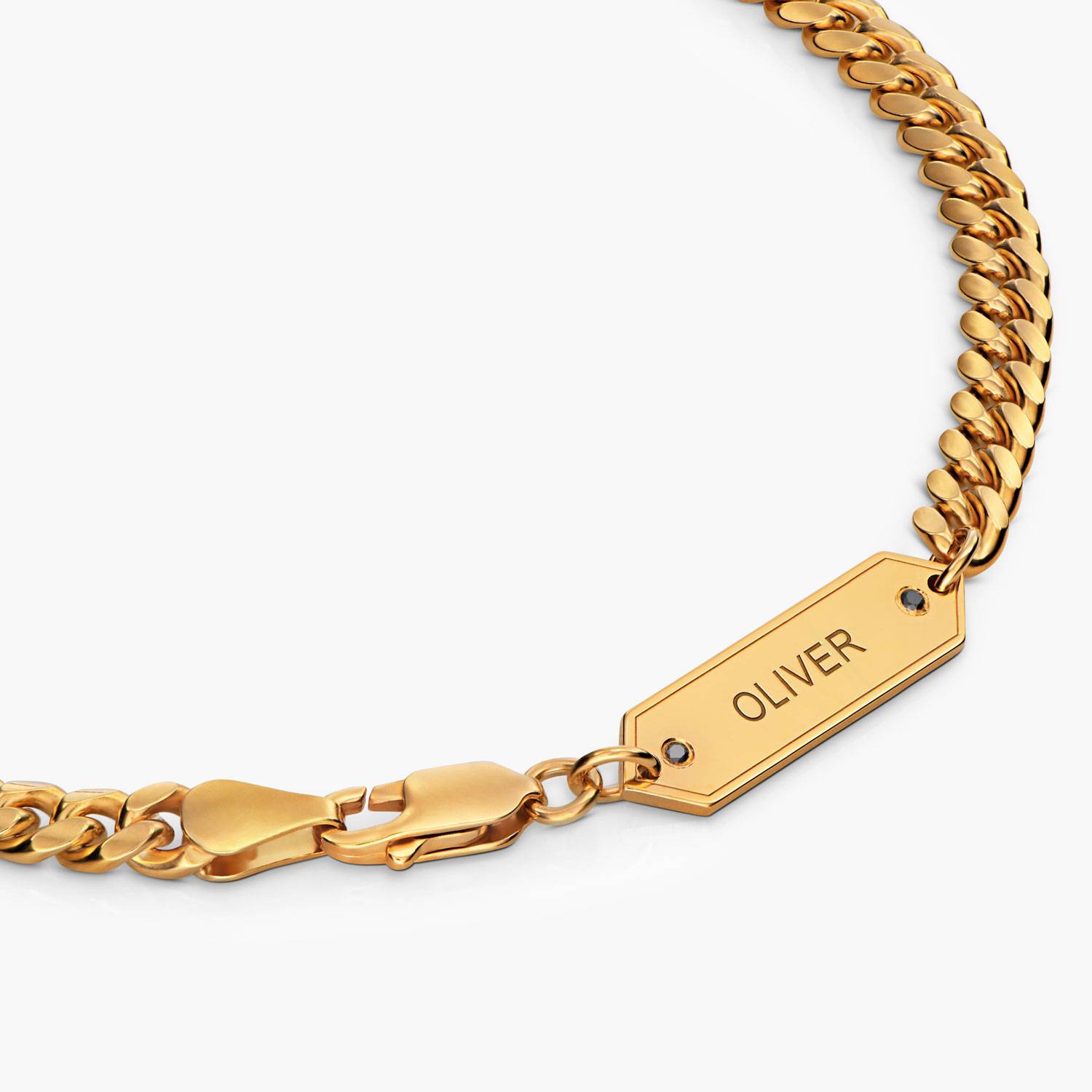 OAK & LUNA-Cuban Chain Necklace with Tags 22" (Gold) 5mm-4 product photo