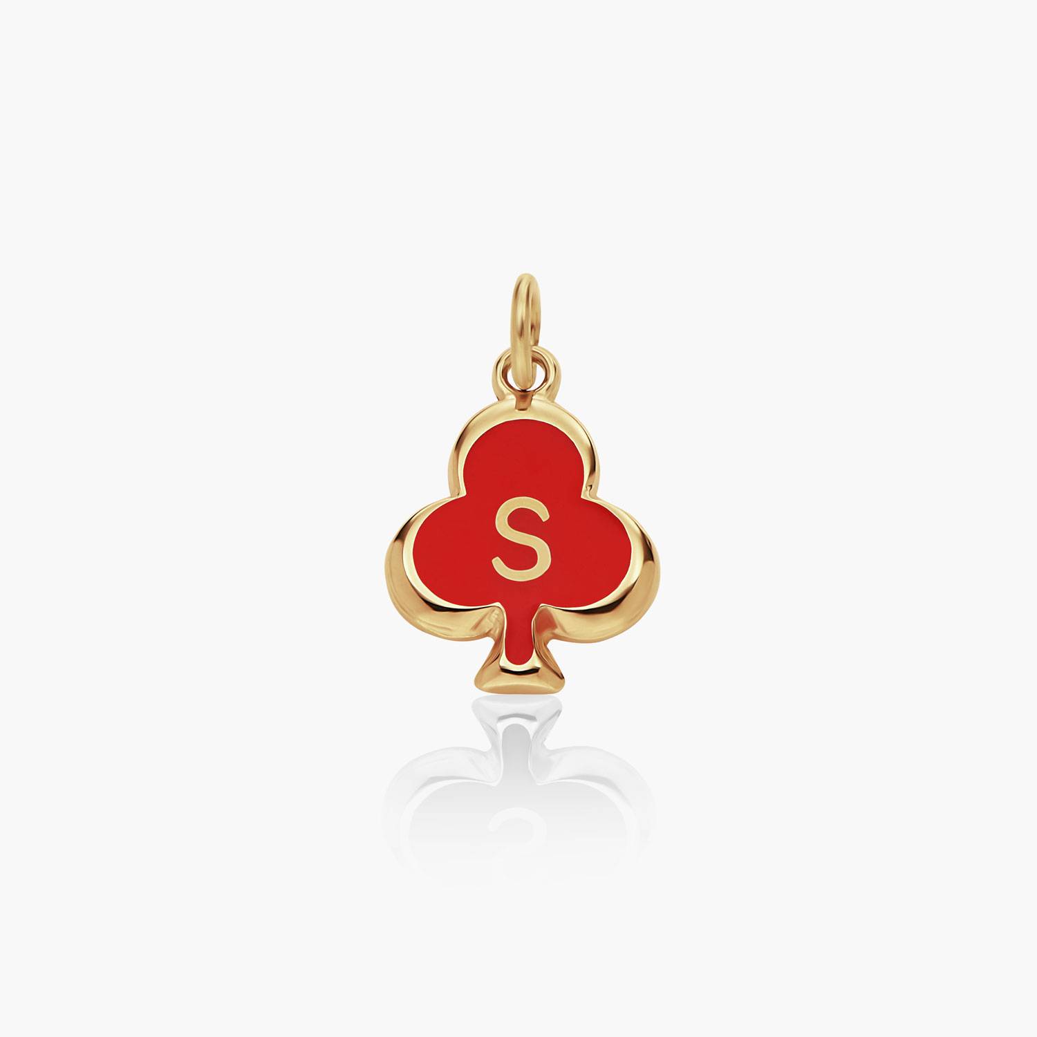 Midnight Enamel Willow Card Initials Charm- 14K Solid Gold-1 product photo