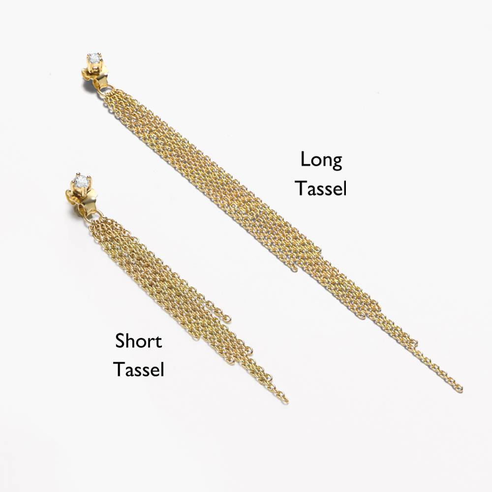 Mimosa Long Tassel Single Stud with 0.05 CT Diamond- Gold Vermeil-5 product photo