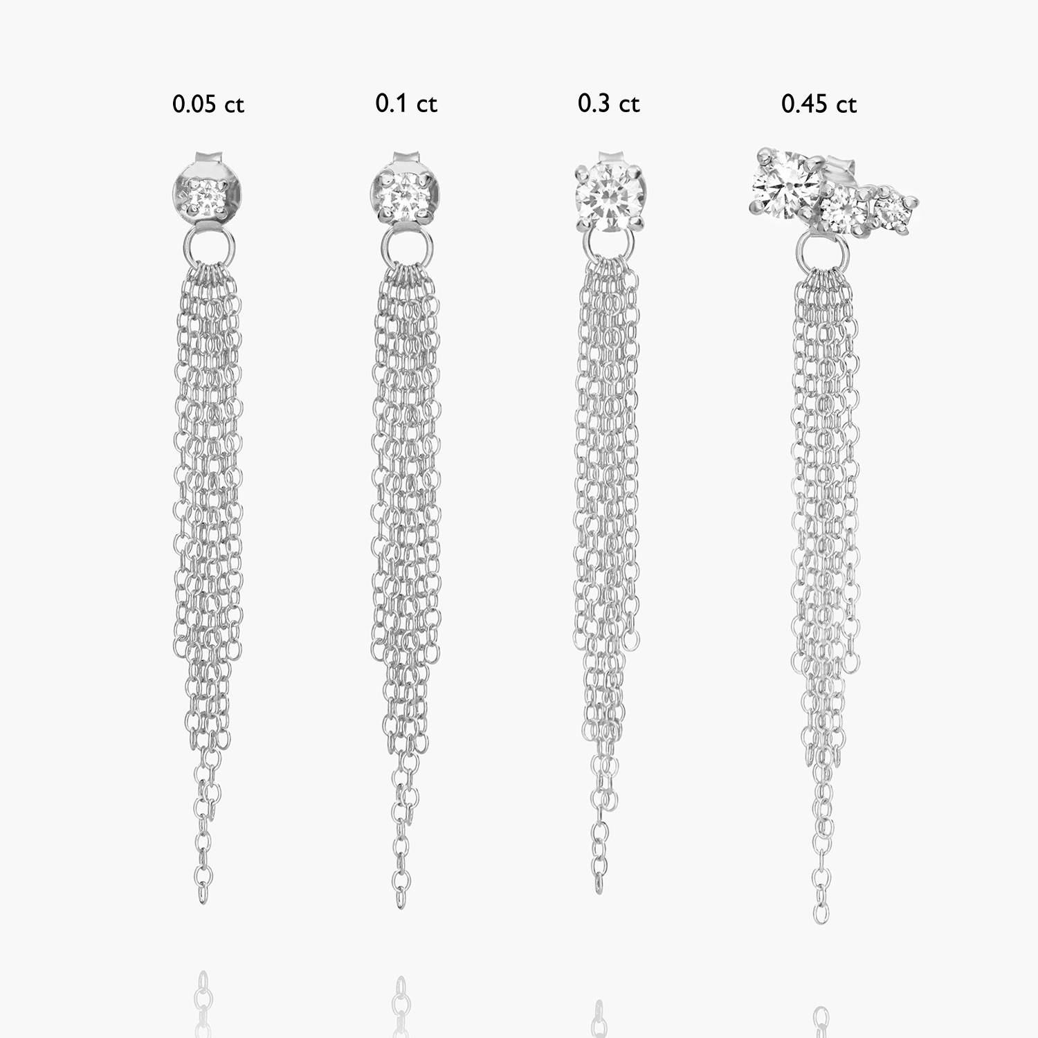 Mimosa Long Tassel Stud with 0.05 CT Diamond- Sterling Silver-4 product photo