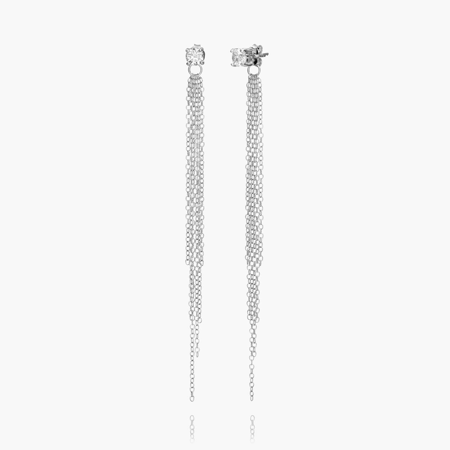 Mimosa Long Tassel Stud with 0.3 CT Diamond- Sterling Silver product photo