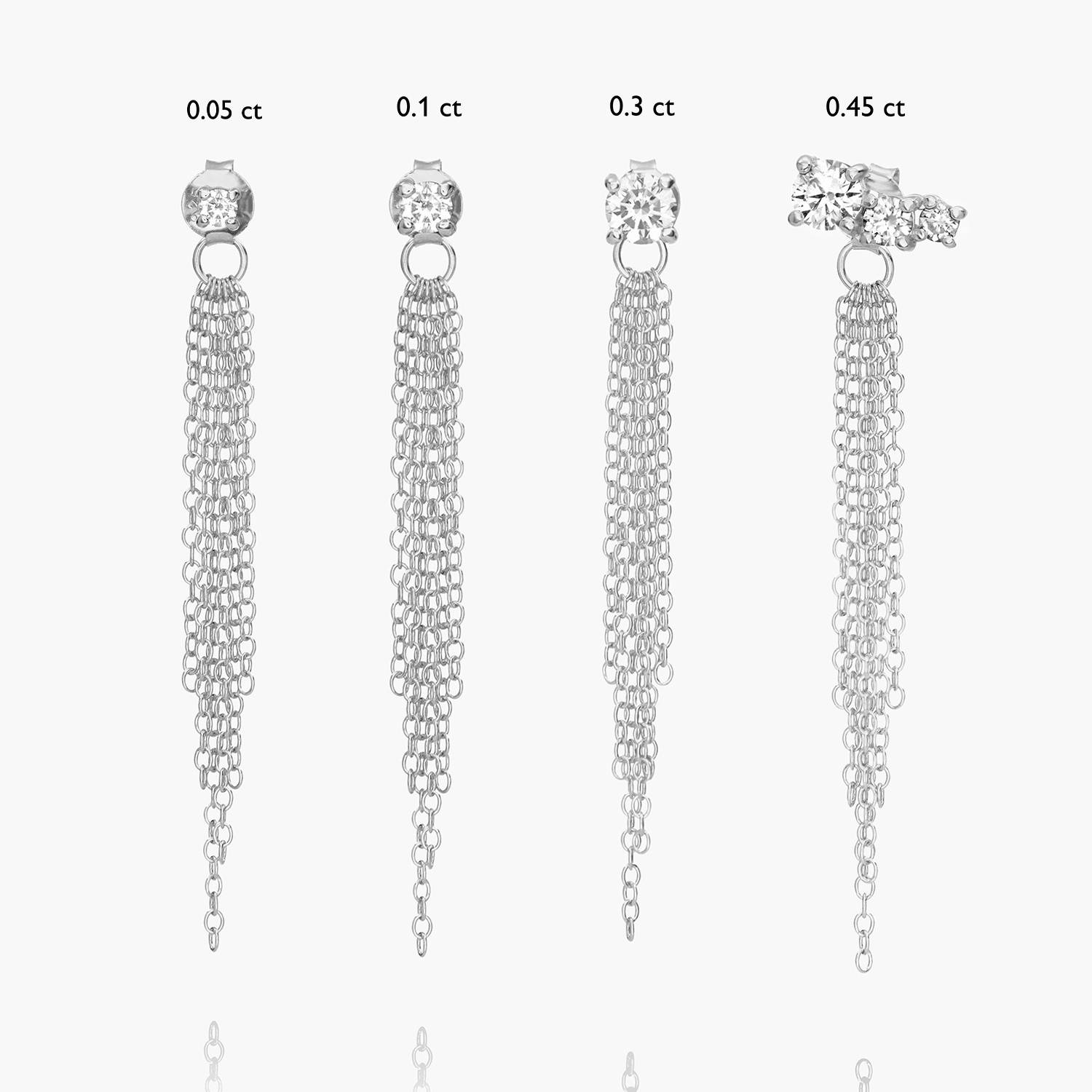 Mimosa Short Tassel Stud with 0.05 CT Diamond- Sterling Silver-1 product photo