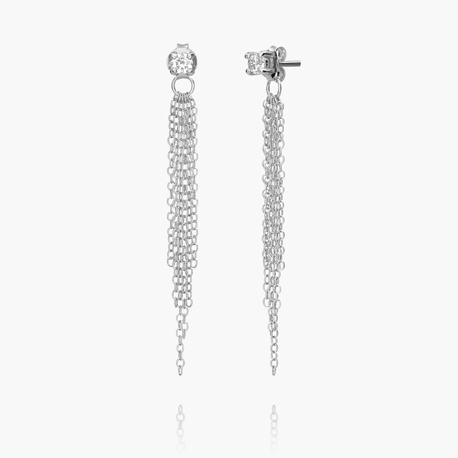 Mimosa Short Tassel Stud with 0.10 CT Diamond- Sterling Silver product photo
