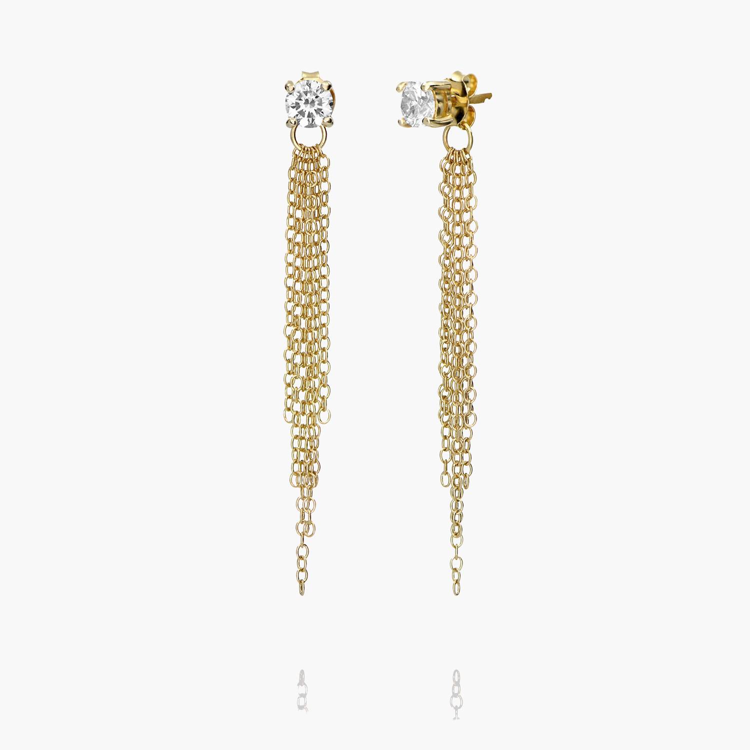 Mimosa Short Tassel Stud with 0.3 CT Diamond- 14k Solid Gold-1 product photo