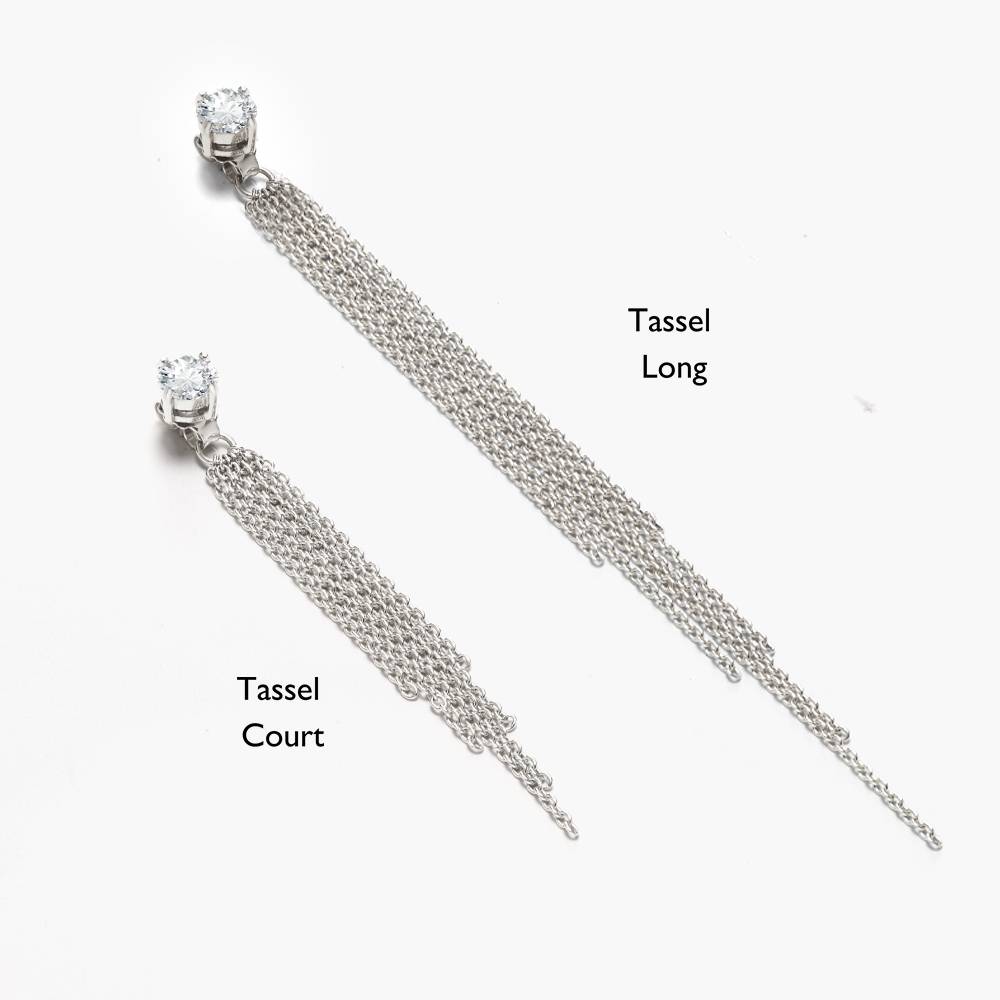 Stud Mimosa Tassel Diamant 0.3 CT - Argent-6 photo du produit