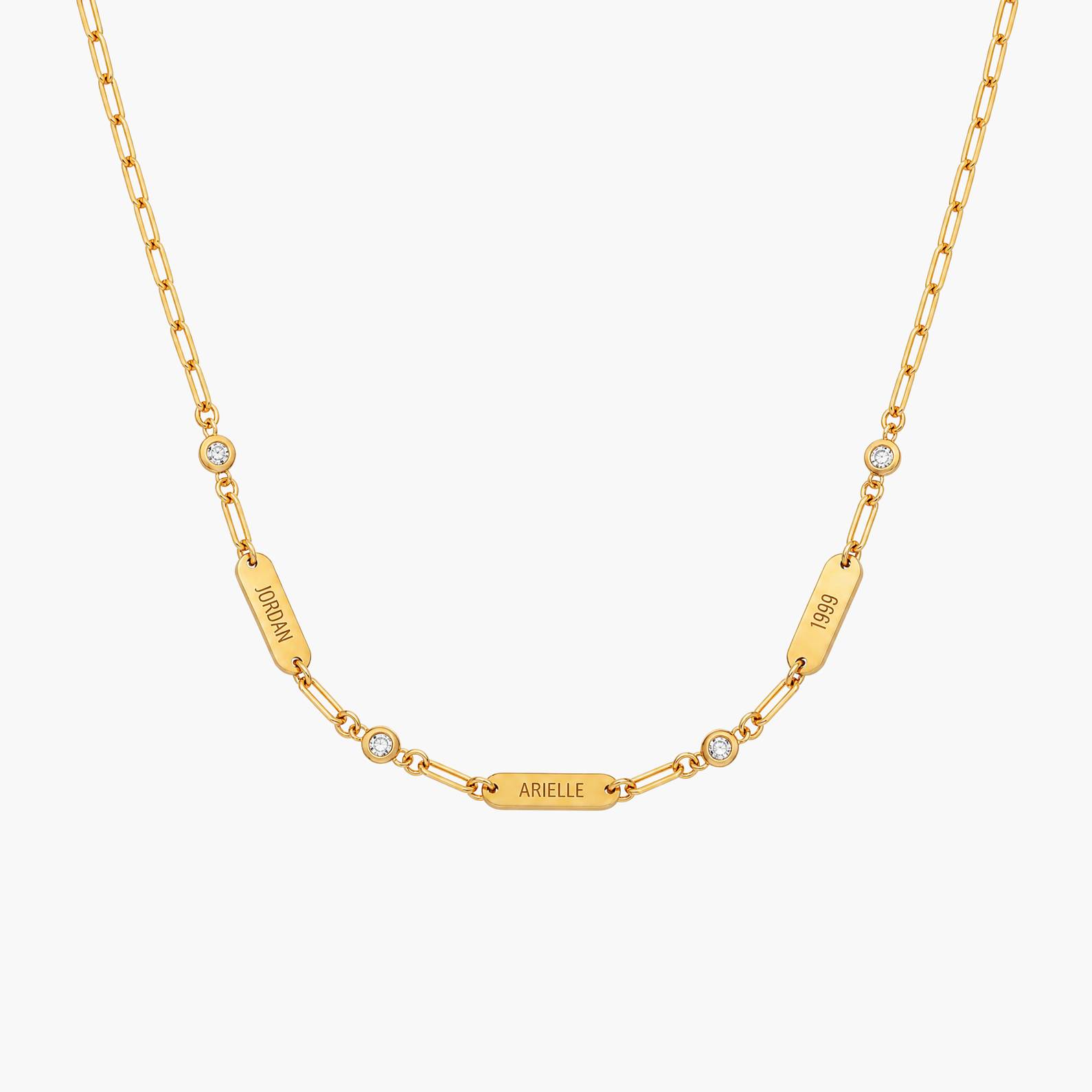 Mini Ivy Name Necklace with Diamonds - Gold-1 product photo