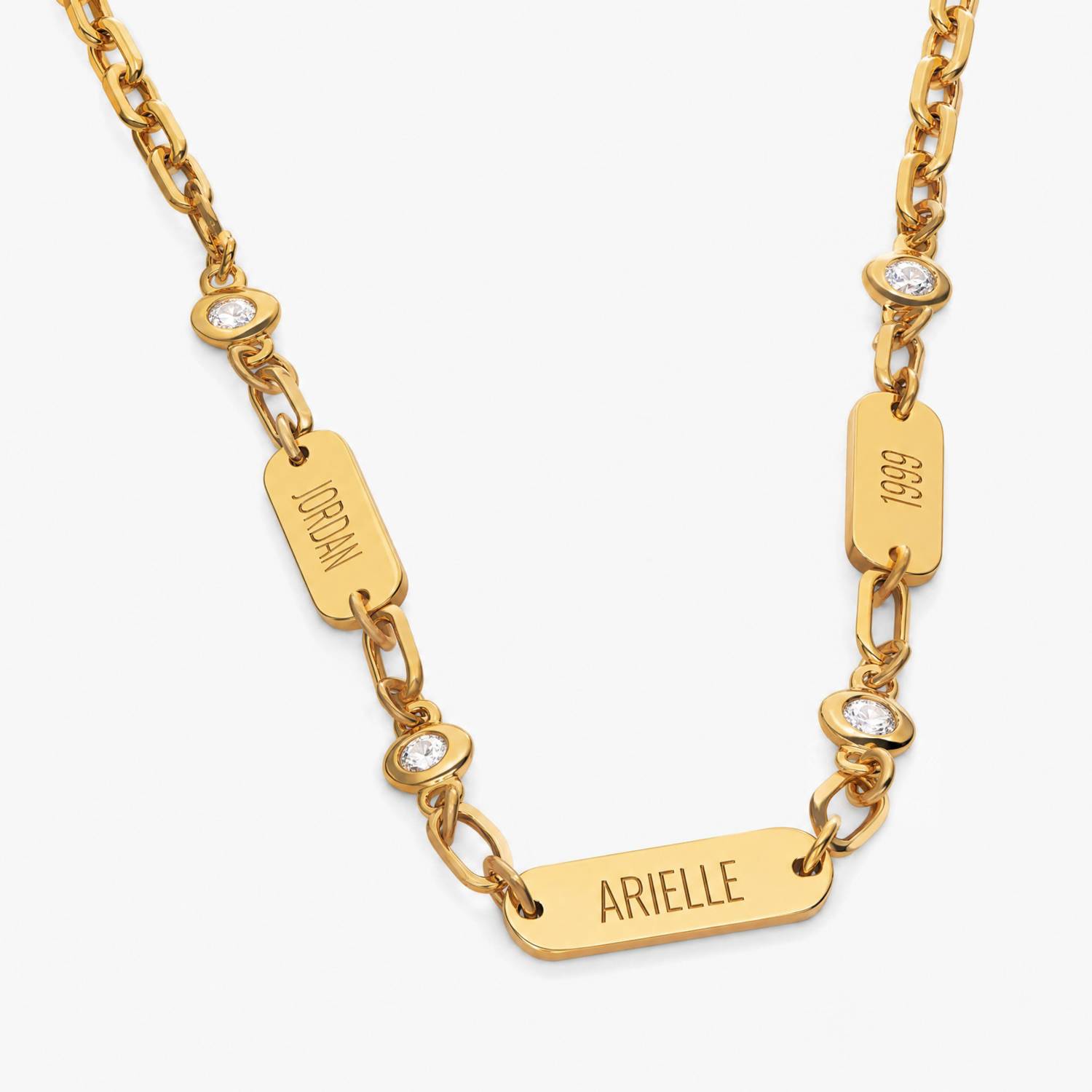 Mini Ivy Name Necklace with Diamonds - Gold-4 product photo