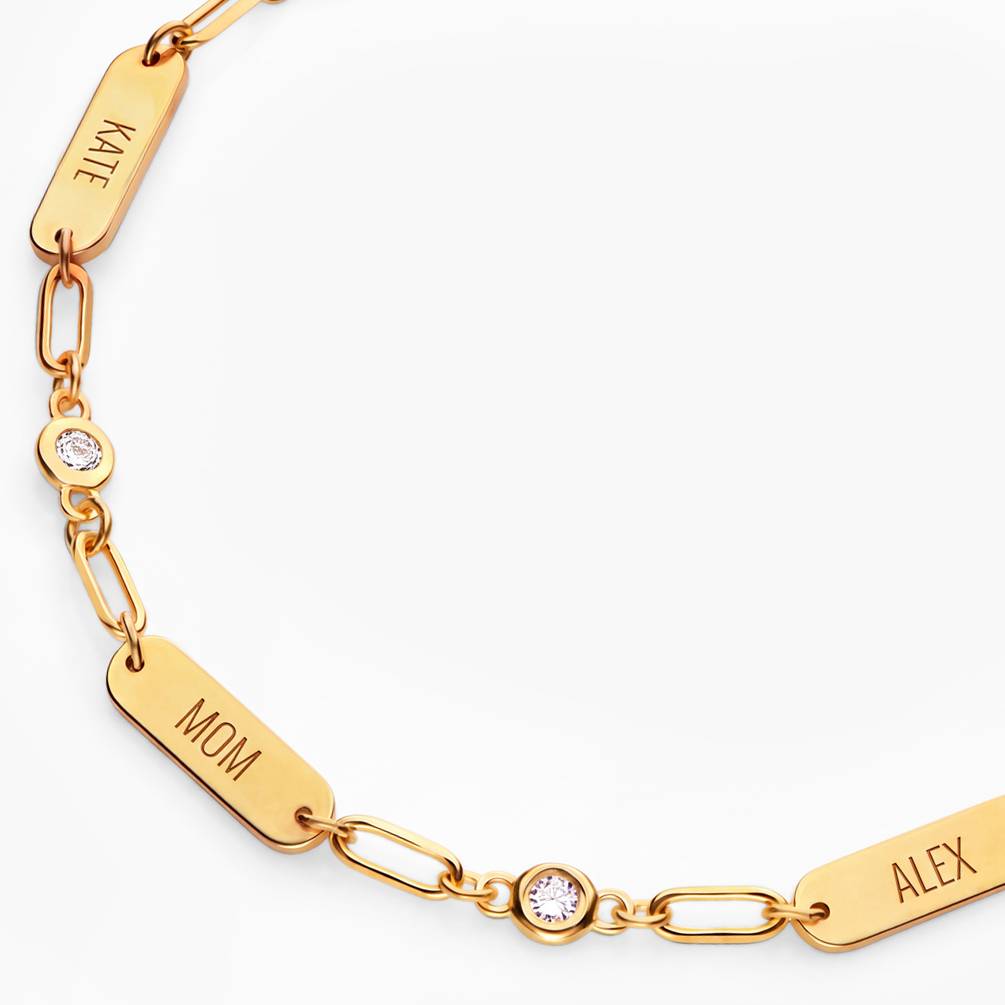 Mini Ivy Name Necklace with Diamonds - Gold Vermeil-4 product photo