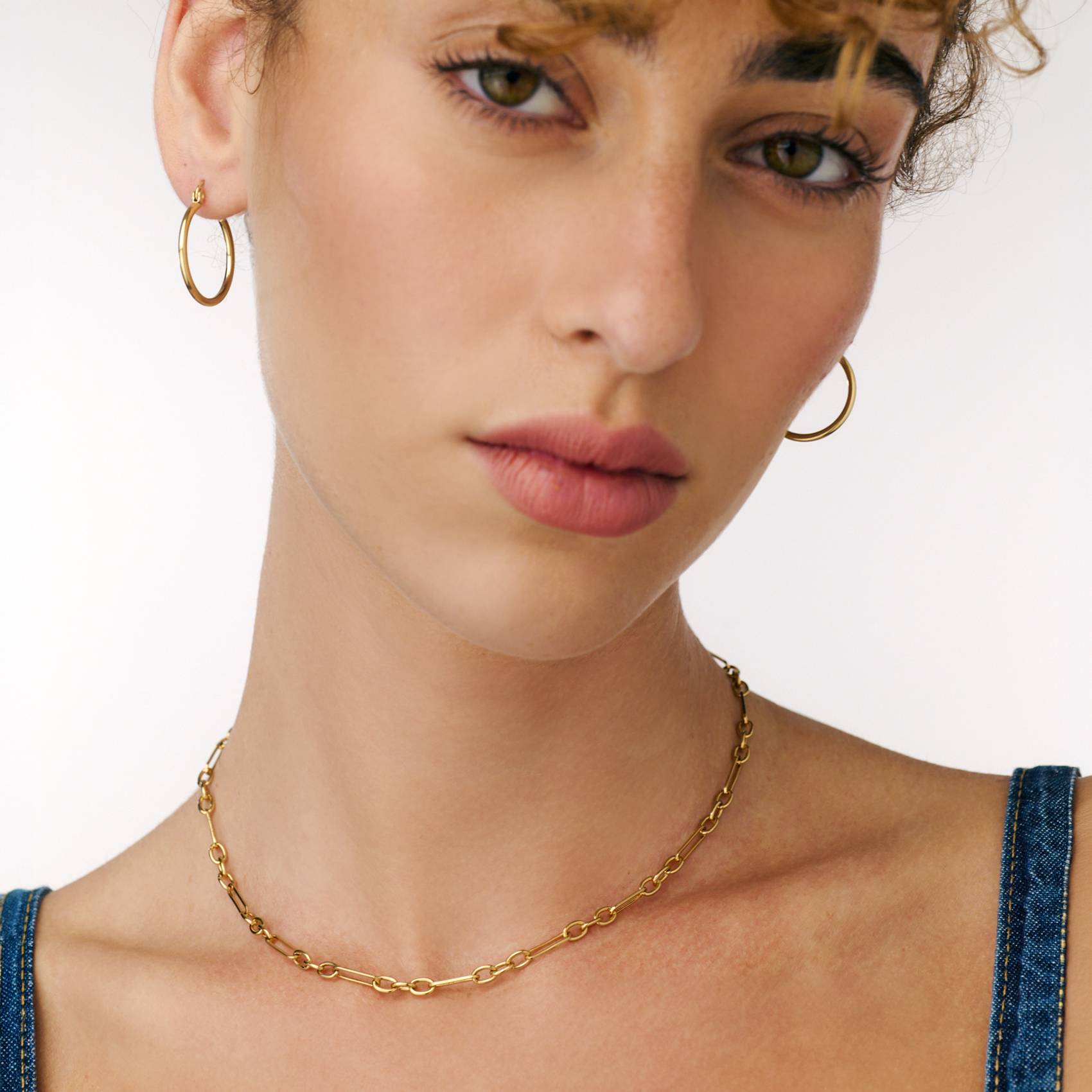 Mixed Paperclip Necklace - Gold-4 product photo