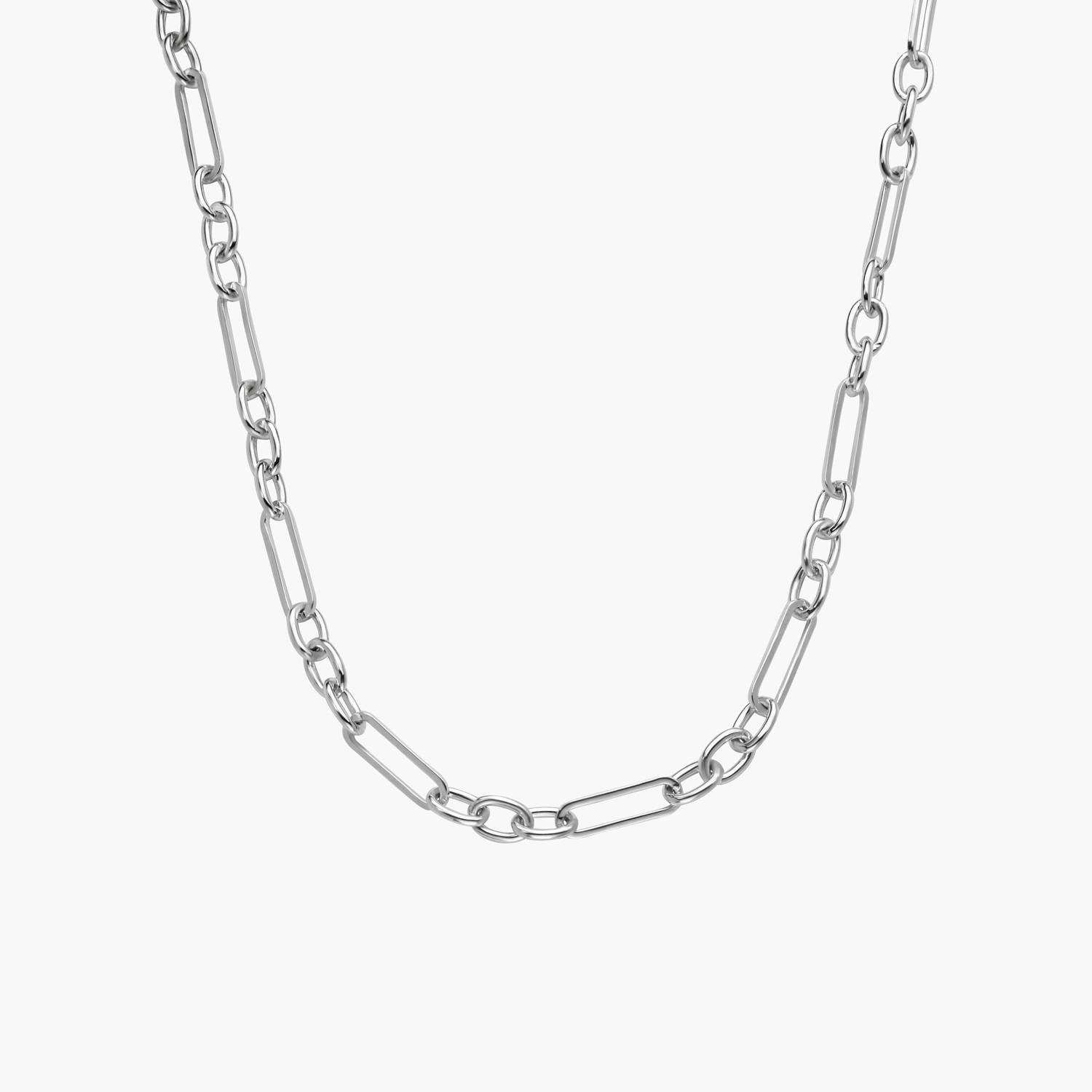 Mixed Paperclip Necklace - Silver-1 product photo
