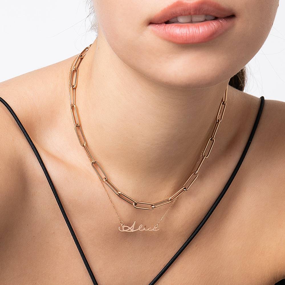 Mon Petit Name Necklace - Rose Gold Vermeil-3 product photo