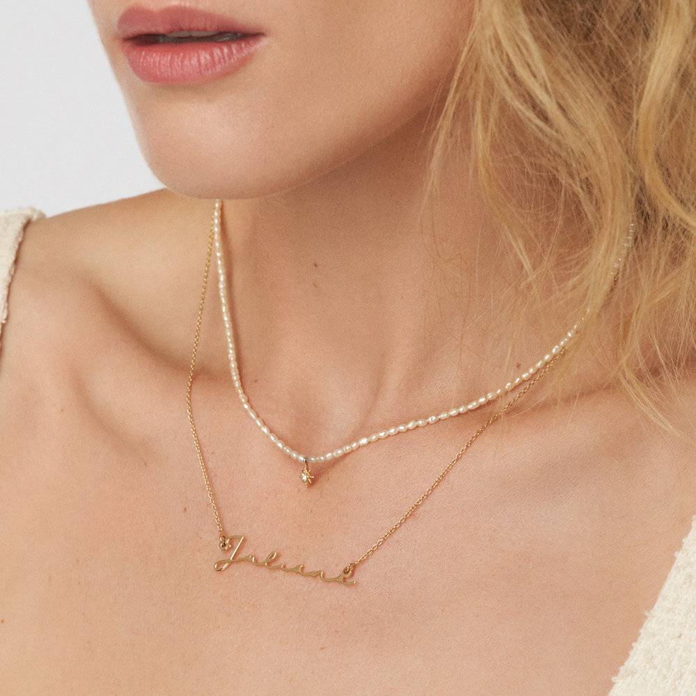 Mon Petit Name Necklace - Gold Vermeil product photo