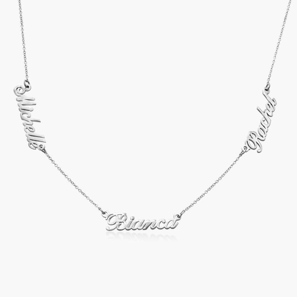 Multiple Name Necklace - 14k White Solid Gold