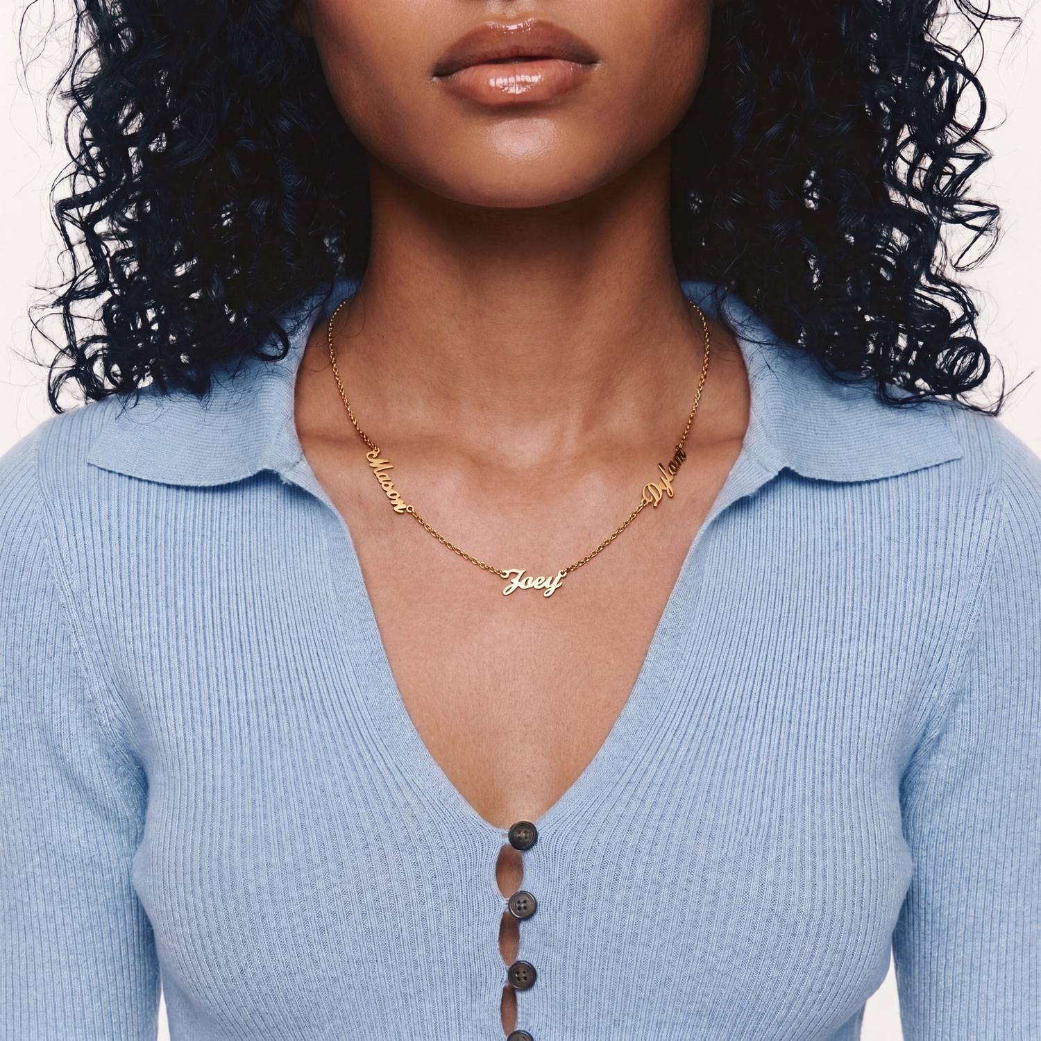 Multiple Name Necklace - Gold Vermeil-3 product photo