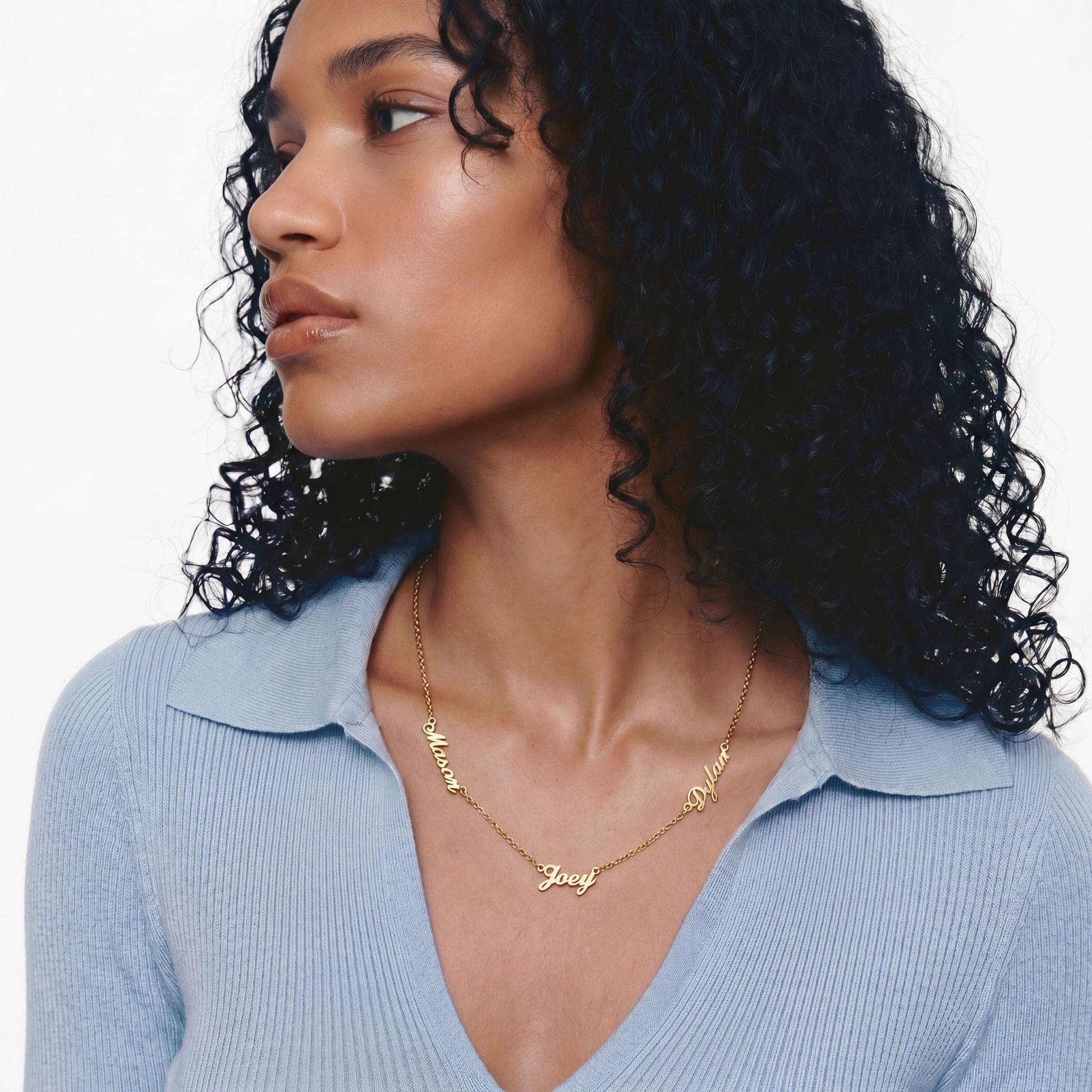 Multiple Name Necklace - Gold Vermeil - Oak & Luna