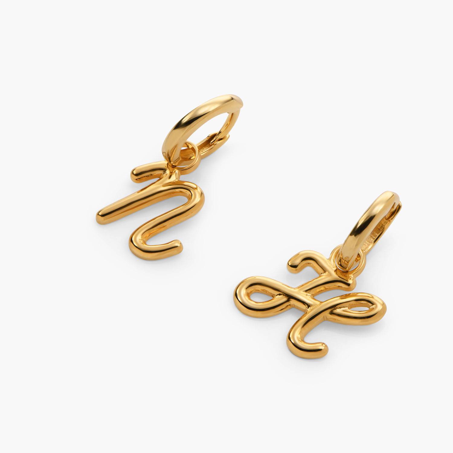My Mini Signature Initial huggies - Gold Vermeil-4 product photo