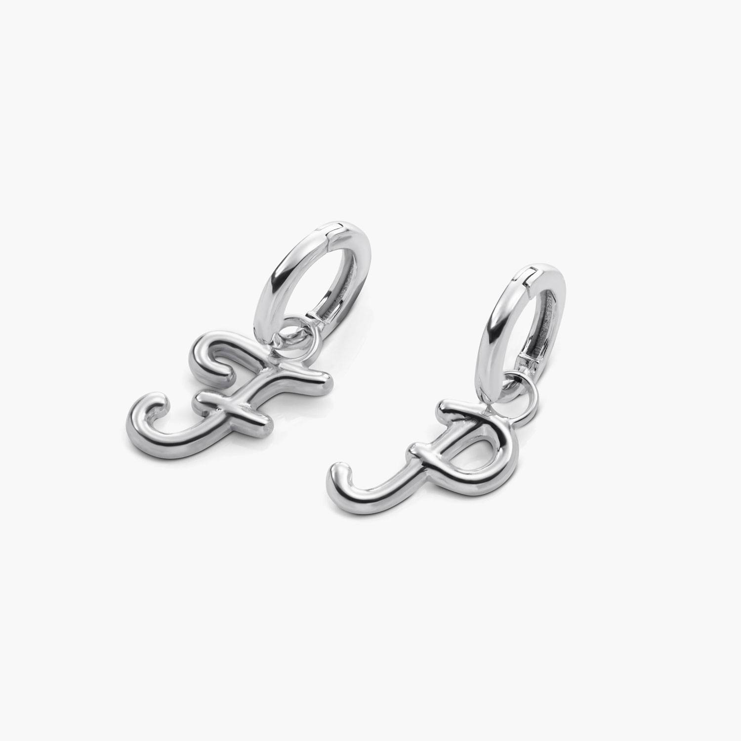 My Mini Signature Initial huggies- silver-3 product photo
