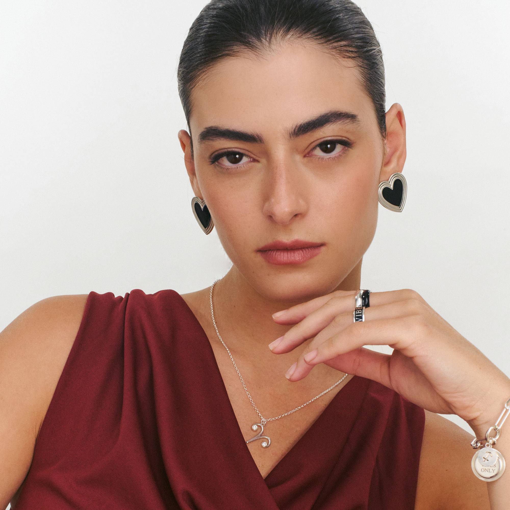 The golden hour Stud Earrings - Silver-1 product photo