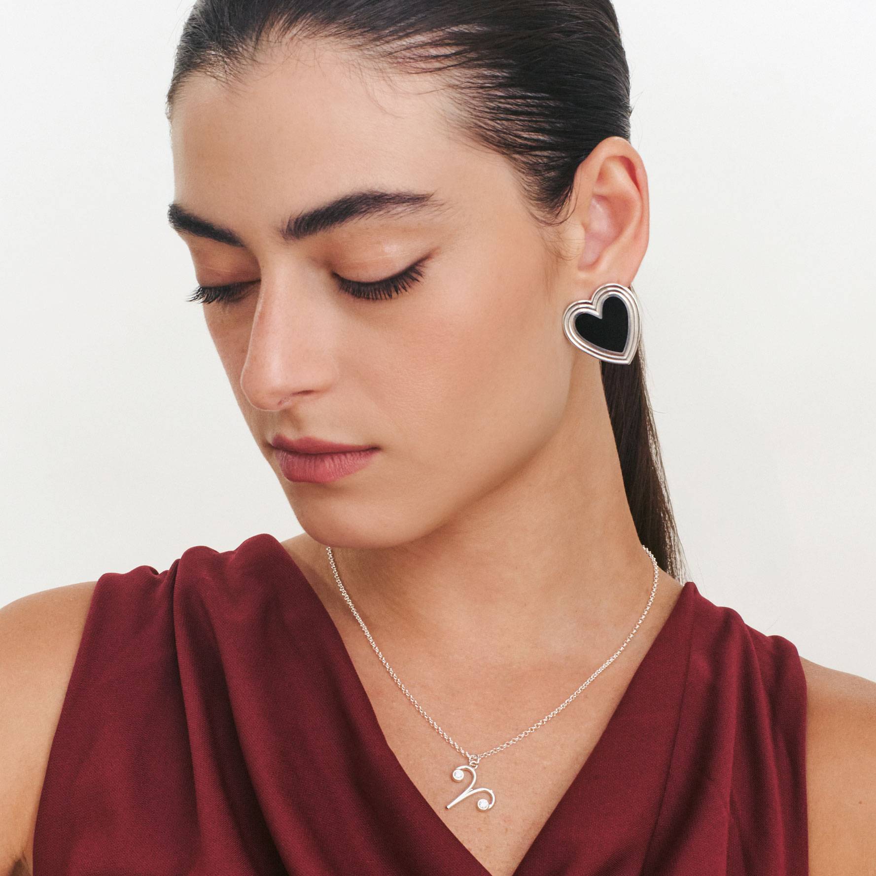 The golden hour Stud Earrings - Silver-2 product photo