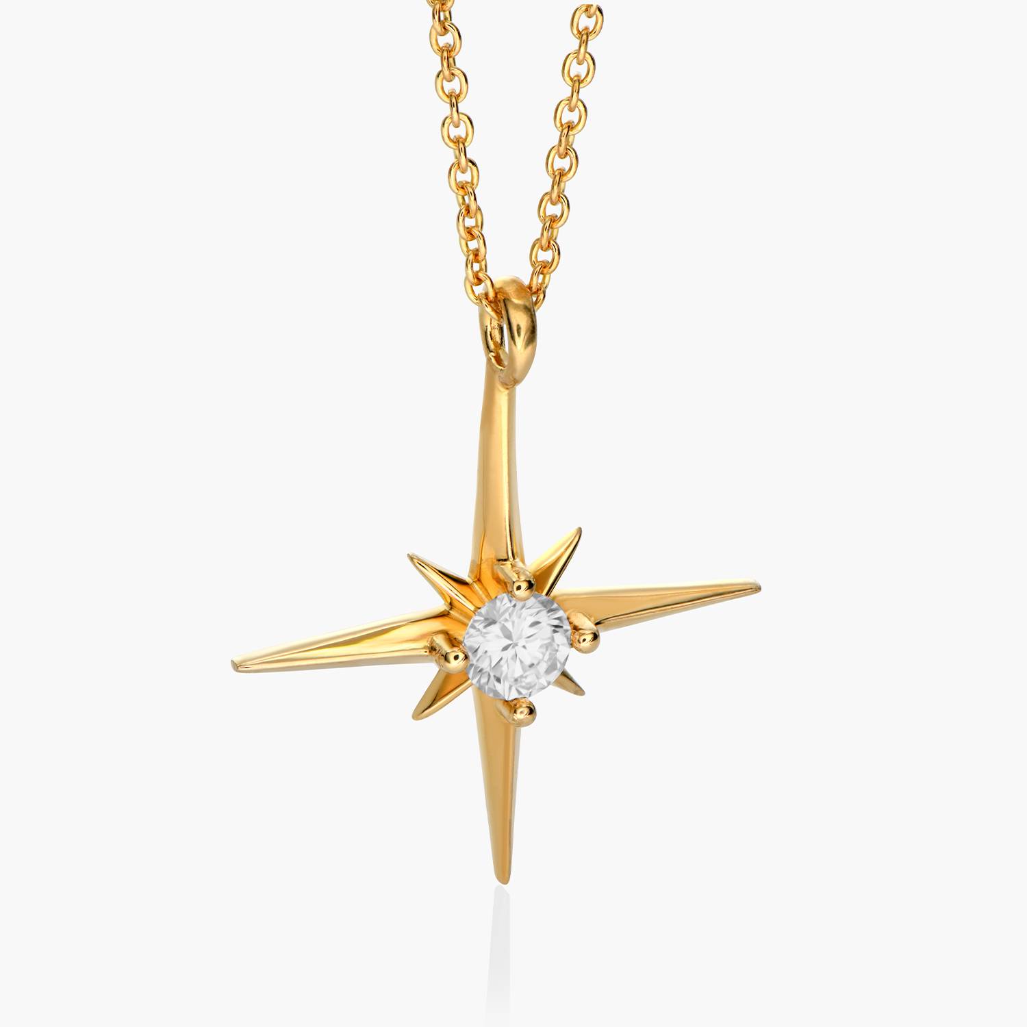 Northern Star Necklace with 0.3ct Moissanite - Gold-5 product photo