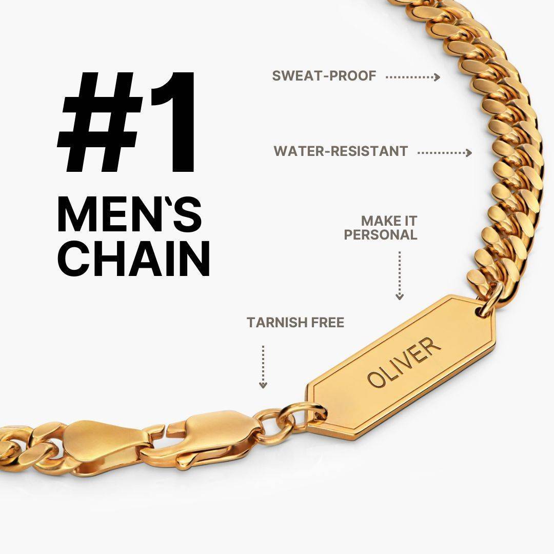Cuban Chain Necklace - 5 mm - Gold Plated-8 product photo