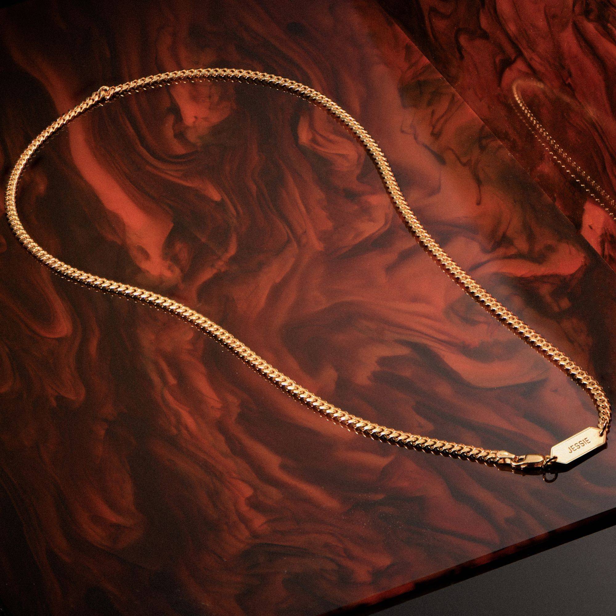 Cuban Chain Necklace - 5 mm - Gold Plated-9 product photo