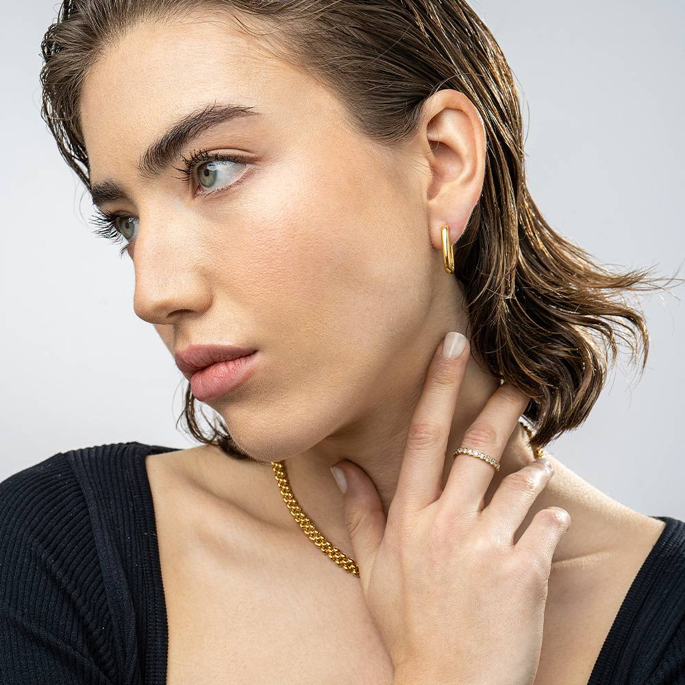 Chunky Hoop Earrings - Gold Plated - Oak & Luna