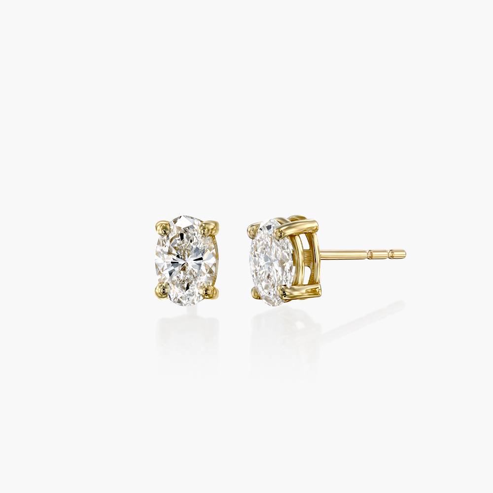 Oval Diamond Stud Earrings 0.4 CT- 14k Solid Gold product photo