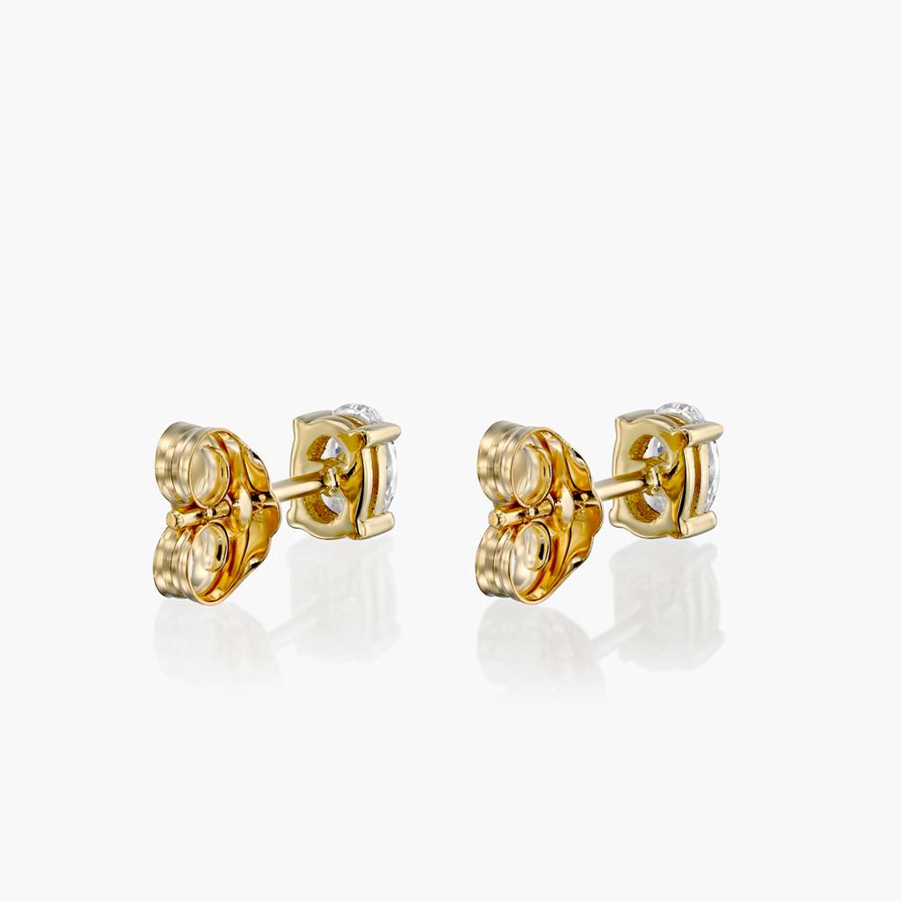 Oval Diamond Stud Earrings 0.4 CT- 14k Yellow Solid Gold-3 product photo