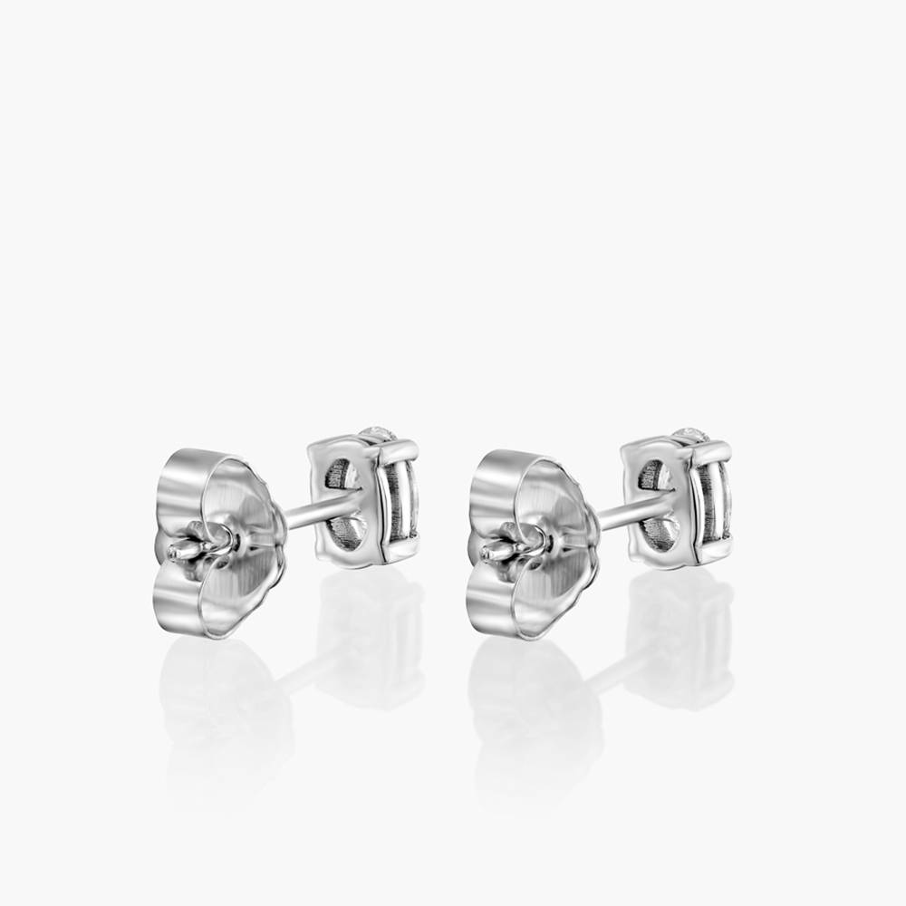 Oval Diamond Stud Earrings 0.6 CT- 14k White Solid Gold-2 product photo