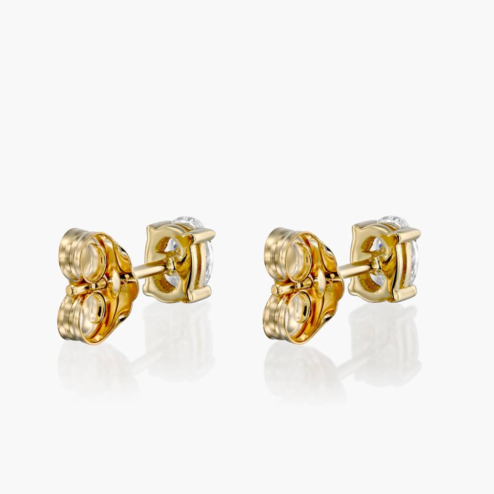 Oval Diamond Stud Earrings 0.8 CT- 14k Yellow Solid Gold-2 product photo
