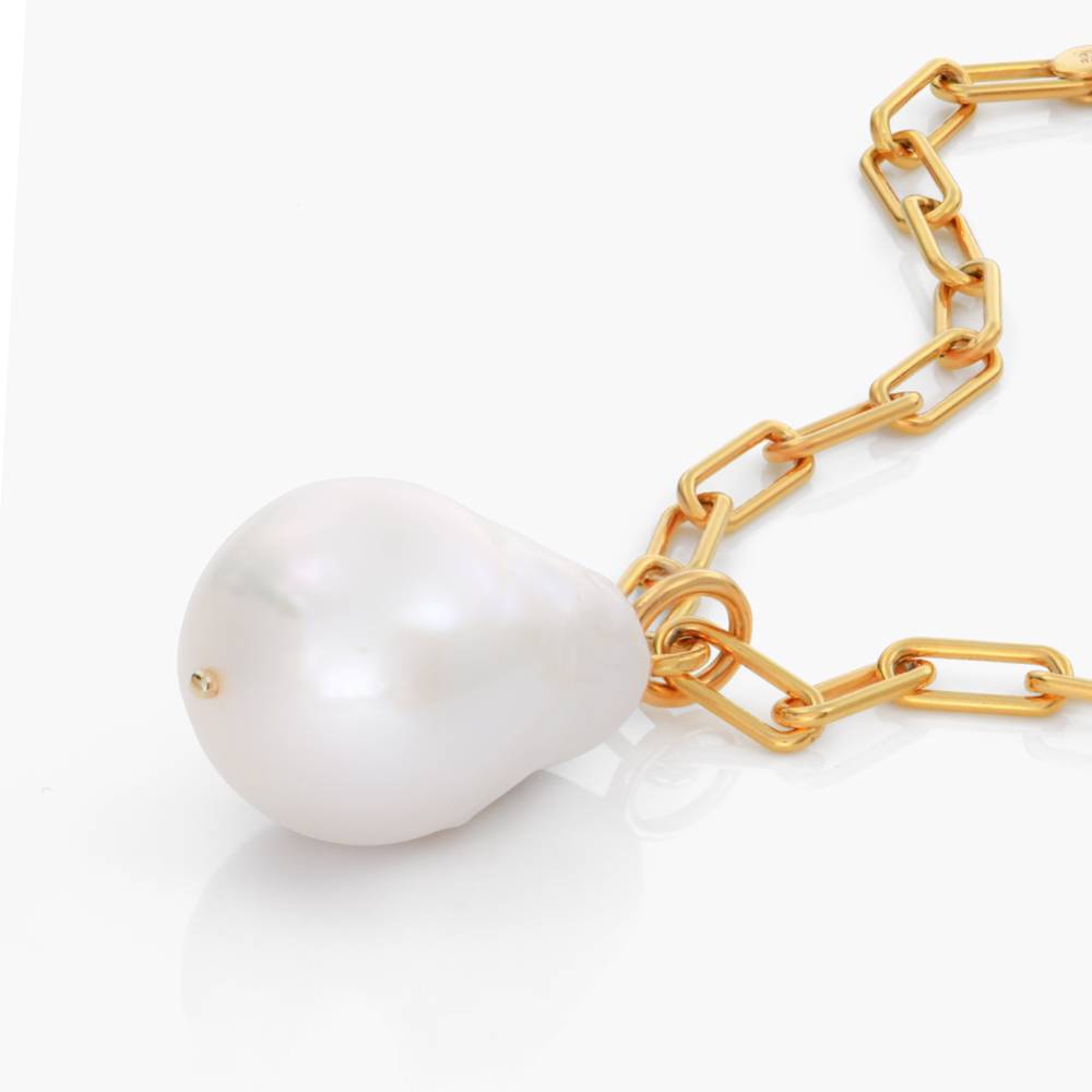 Paperclip Link Bracelet with Cultured Pearl Charm-1 product photo