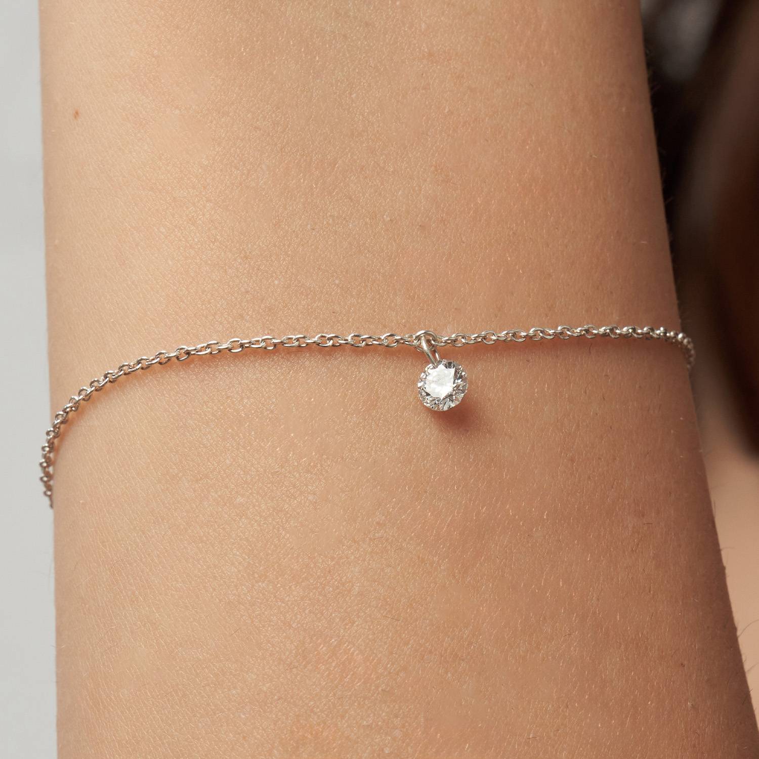 Personalized Capri Floating Diamond Bracelet- Silver-1 product photo