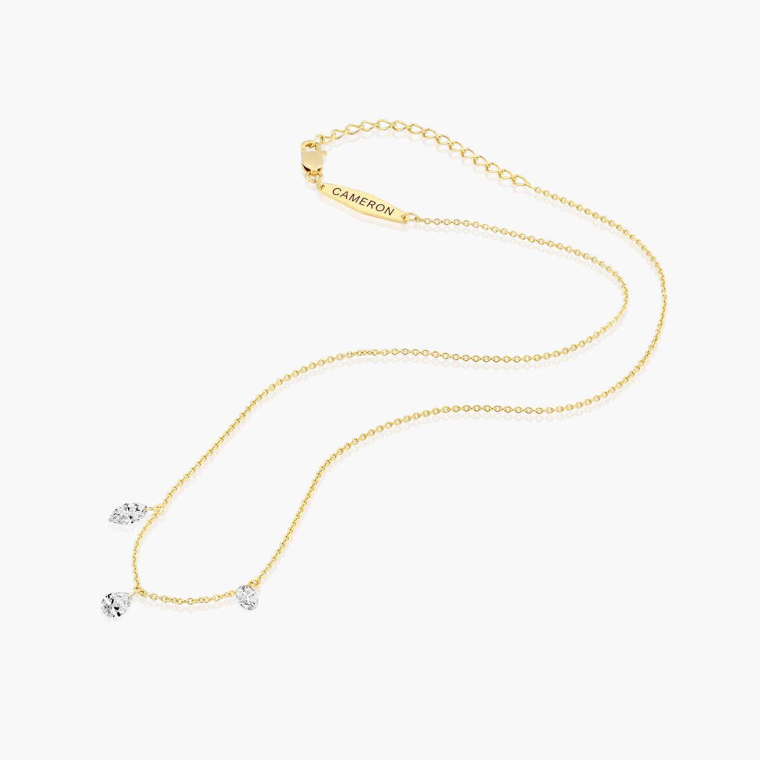 Personalized Capri Floating Diamond Necklace - Gold Vermeil-2 product photo