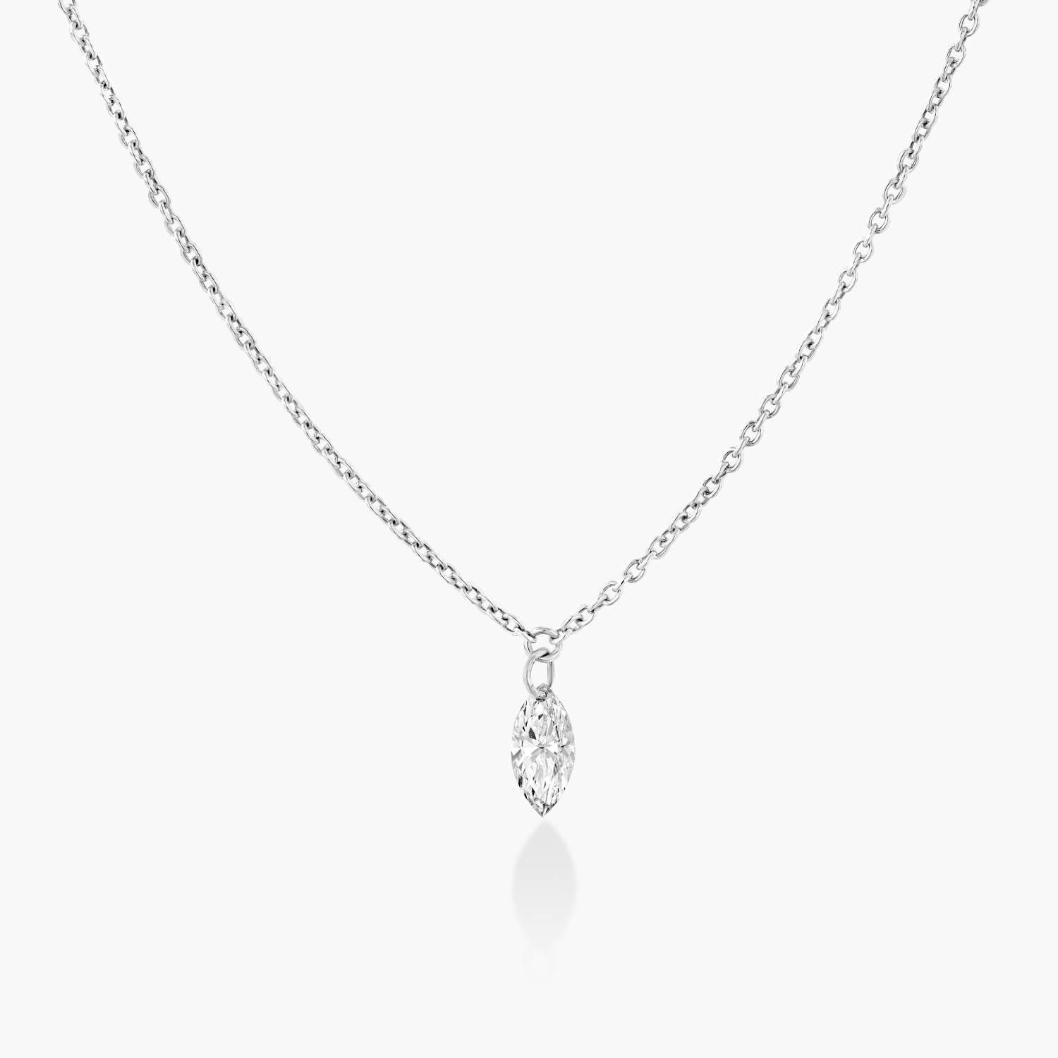Personalized Capri Floating Diamond Necklace - Silver product photo