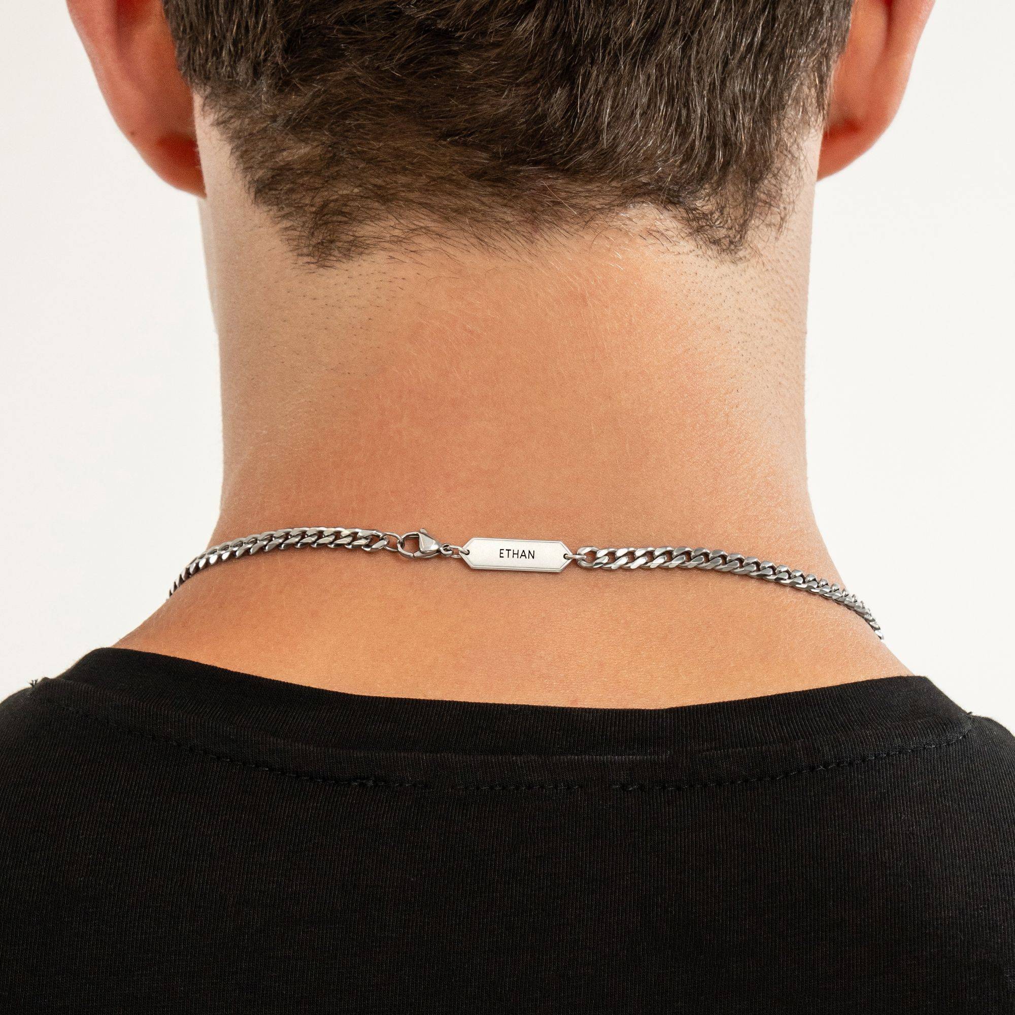 OAK & LUNA-Cuban Chain Necklace with Tags 22" (Stainless) 5mm-5 product photo