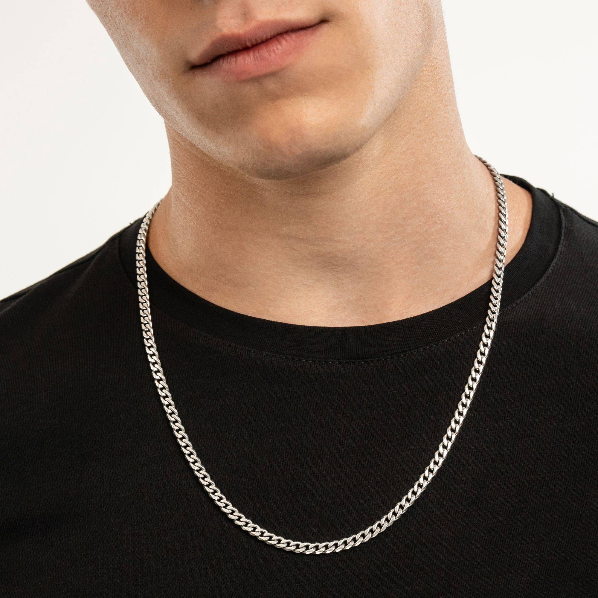 OAK & LUNA-Cuban Chain Necklace with Tags 22" (Stainless) 5mm-2 product photo