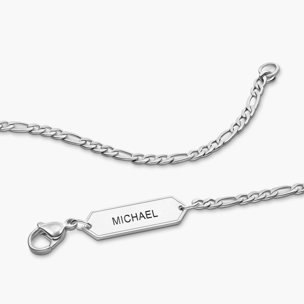 OAK & LUNA-Figaro Chain Necklace with Tags 22" (Stainless) 3mm-3 product photo