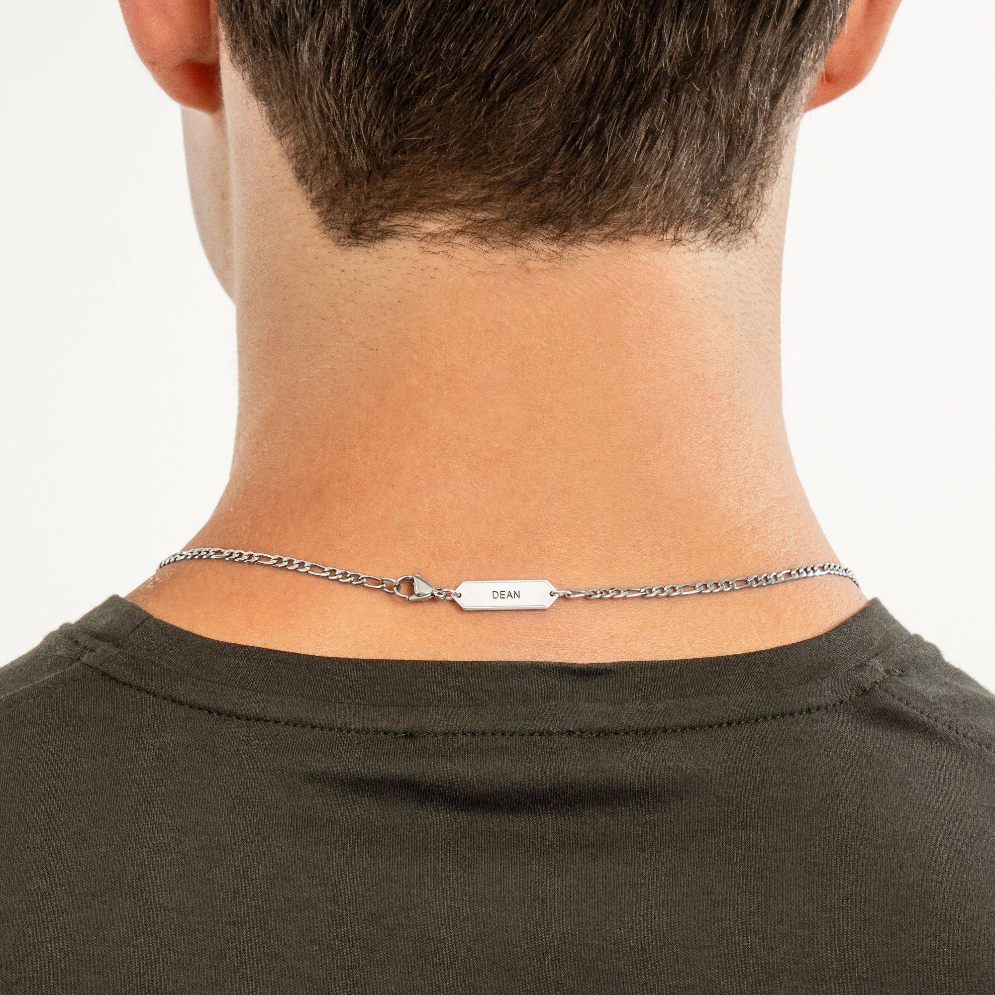 OAK & LUNA-Figaro Chain Necklace with Tags 22" (Stainless) 3mm-2 product photo