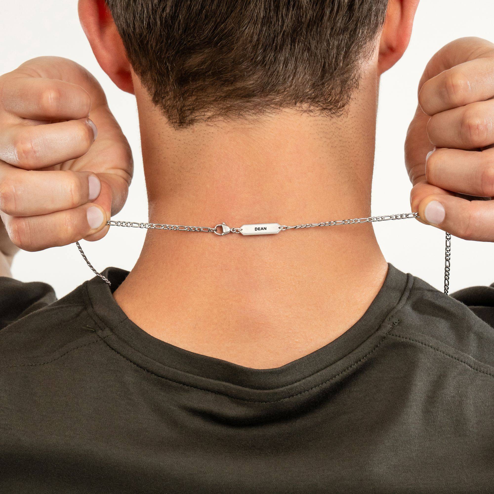 OAK & LUNA-Figaro Chain Necklace with Tags 22" (Stainless) 3mm-4 product photo