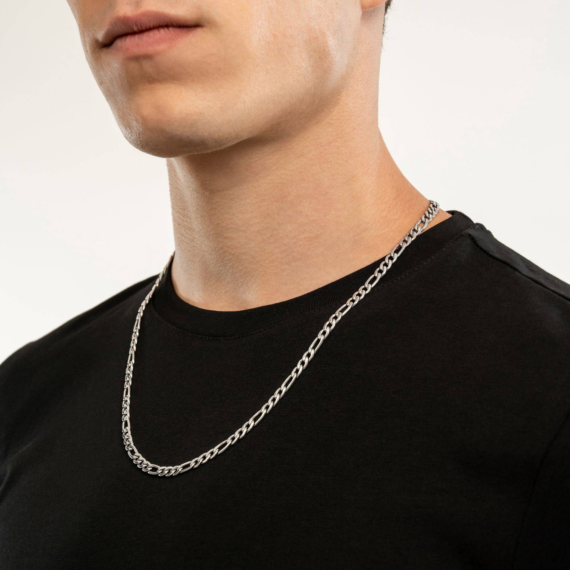 Figaro Chain Necklace - 5 mm - Stainless Steel-2 product photo
