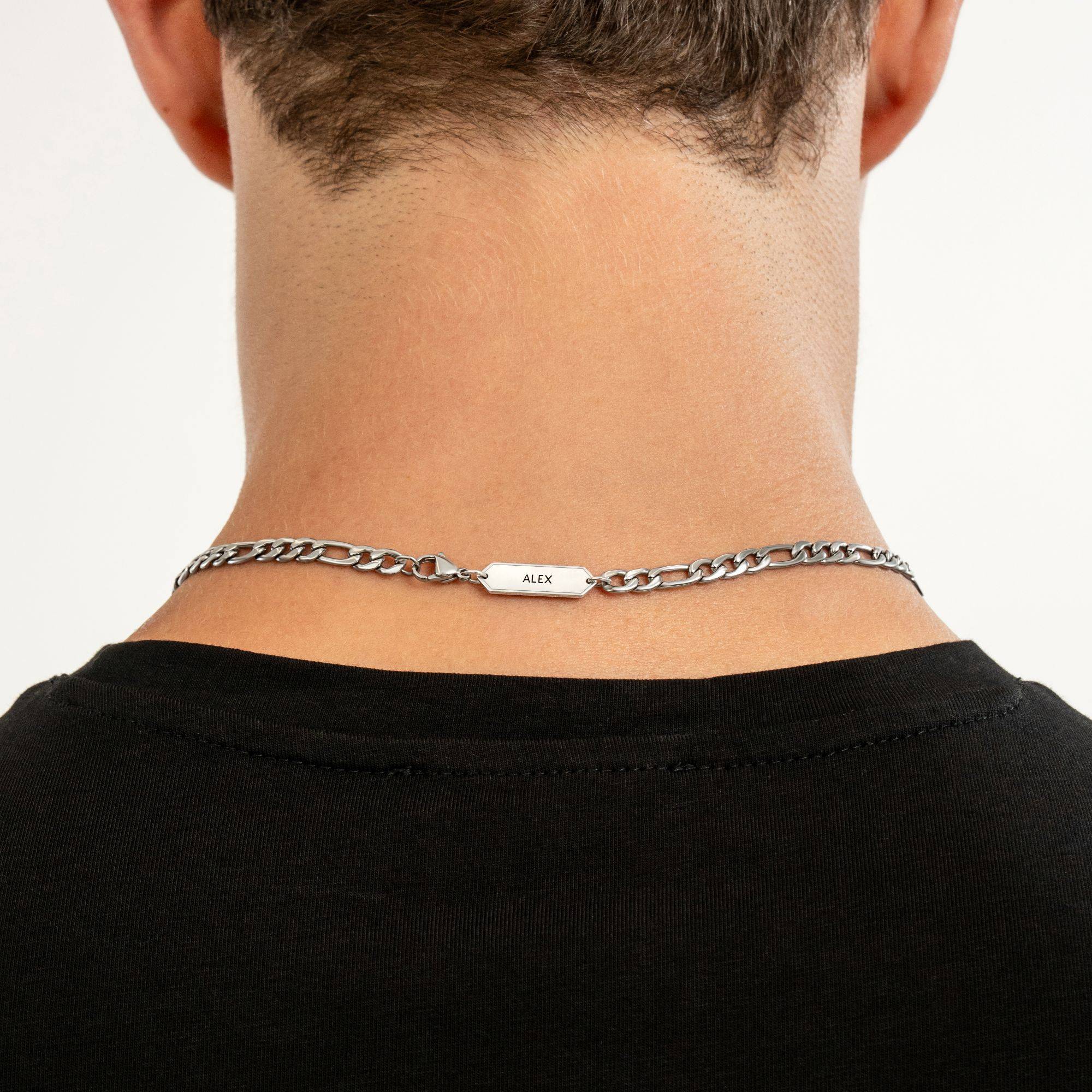 Figaro Chain Necklace - 5 mm - Stainless Steel-6 product photo